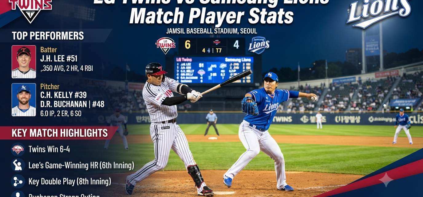 LG Twins vs Samsung Lions Match Player Stats